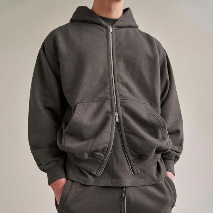 Couleur pure Logo personnalisé coton Sports Wear Homme Vêtement à capuche 1