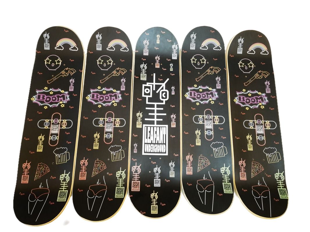 2024 Ventes chaudes Style 7 Ply Maple personnalisé Concave Double Kick Skateboard professionnel longue planche