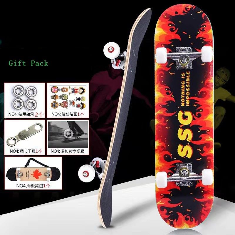 Skateboards complets sur mesure haut de gamme pour les sports extrêmes en plein air résistant à l'usure